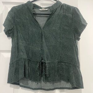 ROLLA'S Dark Green Polka Dot Blouse